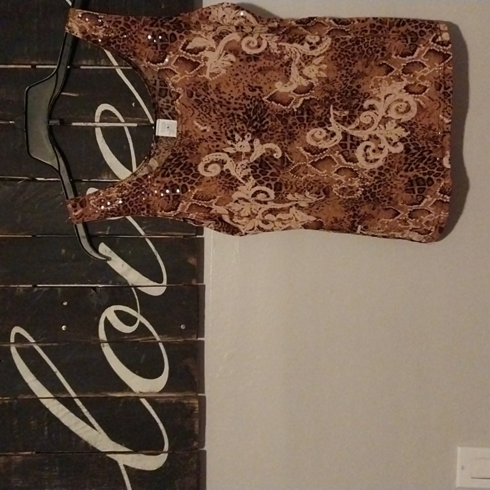 Animal print sparkly tank